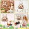 1 Pcs Easter Wreaths for Front Door Bunny Welcome Wood Sign Door Hanger Spring Decorations Easter Hanging Plaque Rabbit Sign Decorations for Home Shop Garden (11.81 Inch)